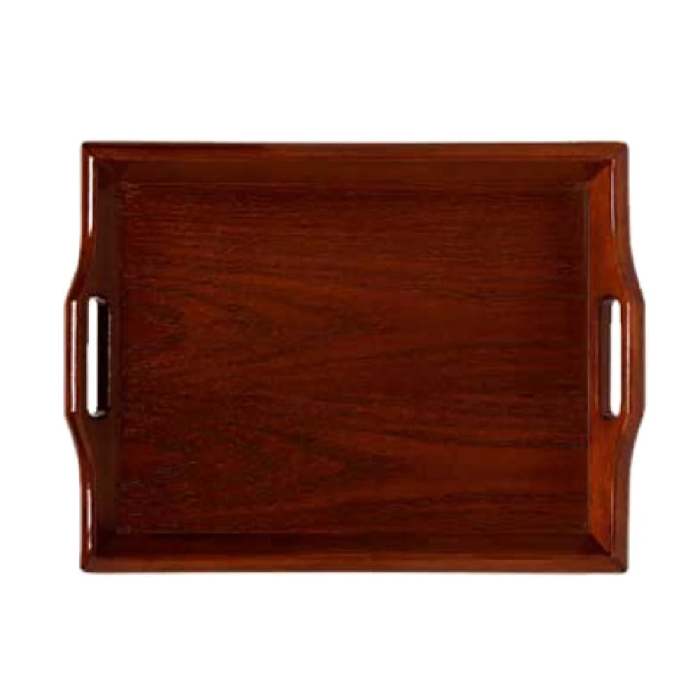 GET Enterprises RST-1814-M 14-1/4 Inch Room Service Tray with Hardwood Mahogany Finish