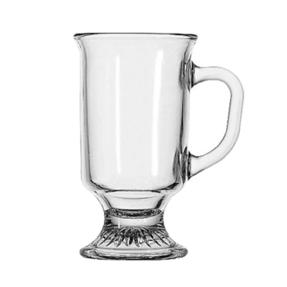 Anchor Hocking 308U 8 Oz Mug Glass Irish Coffee Handled Footed - 2 Dozen Cases