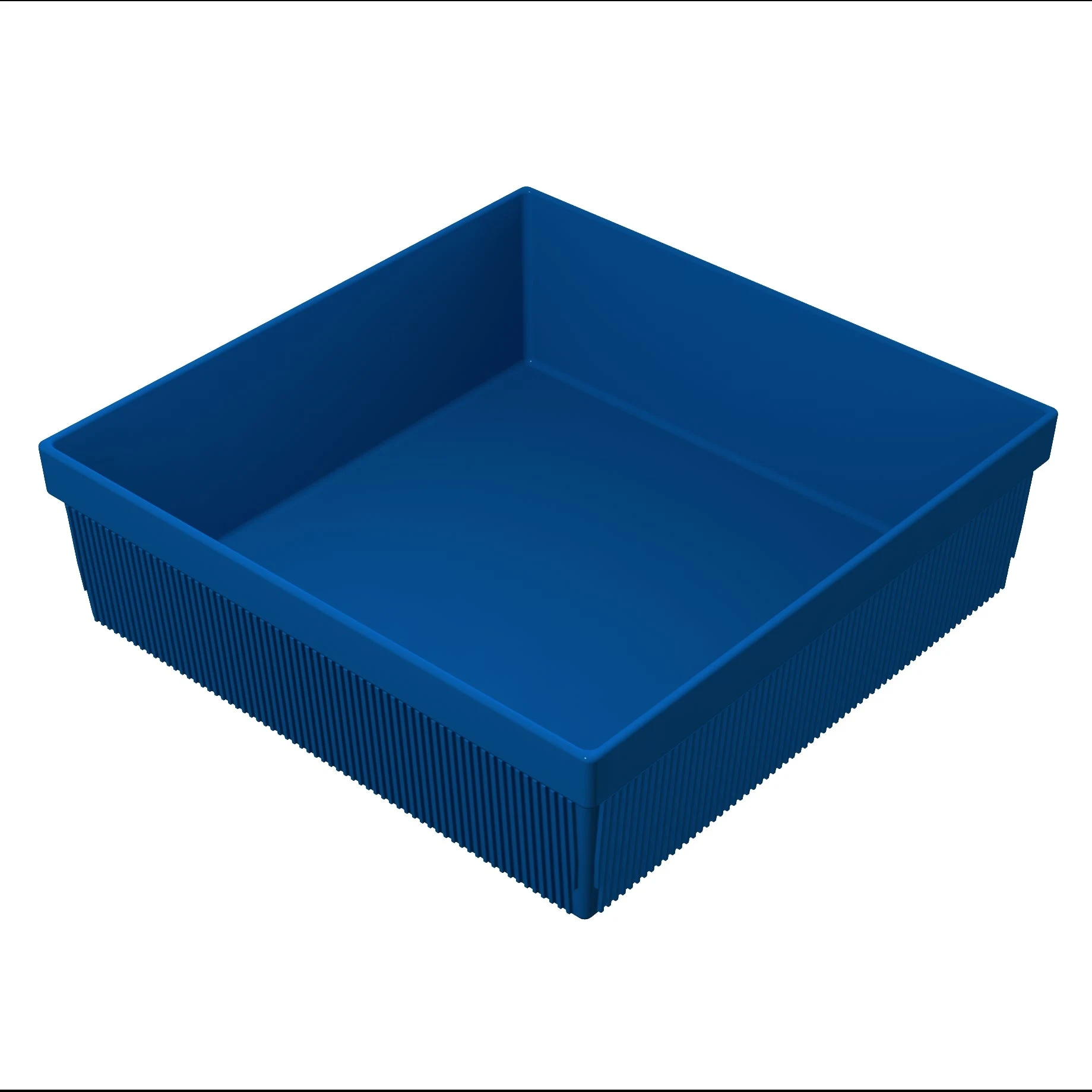 Tablecraft CW1494CBL 24 Qt Cold Holding Bowl Square Cobalt Blue Aluminum