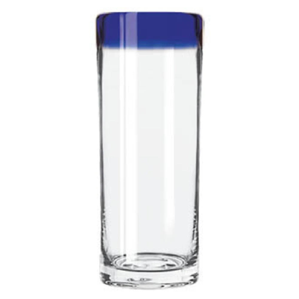 Libbey 92304 16 Oz Zombie Glass with Cobalt Blue Rim Anneal Treated Glass
