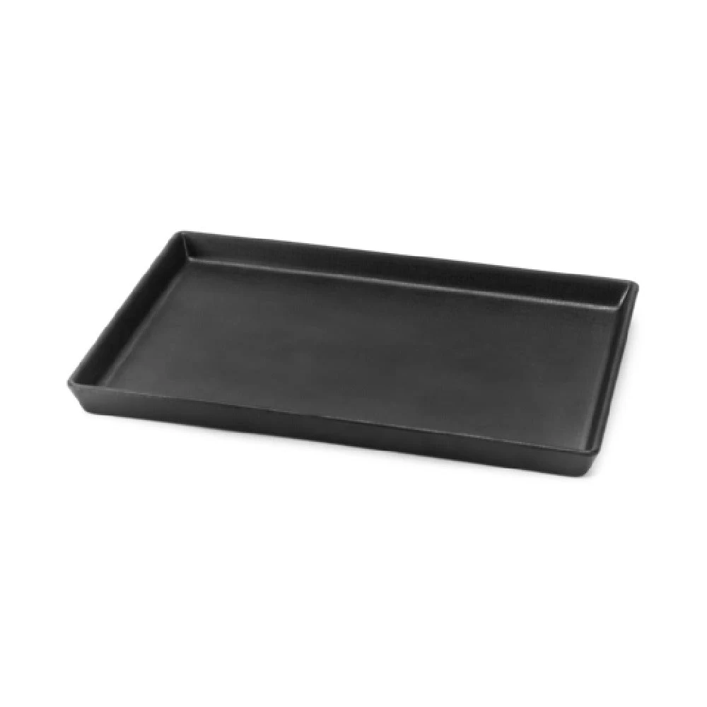Steelite DFTRC1410LT010 14 Inch Black Rectangular Display Tray Melamine