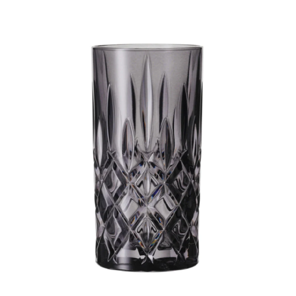 Libbey N105443 13-1/4 Oz Dishwasher Safe Long Drink Glass Lead Free Crystal Smoke