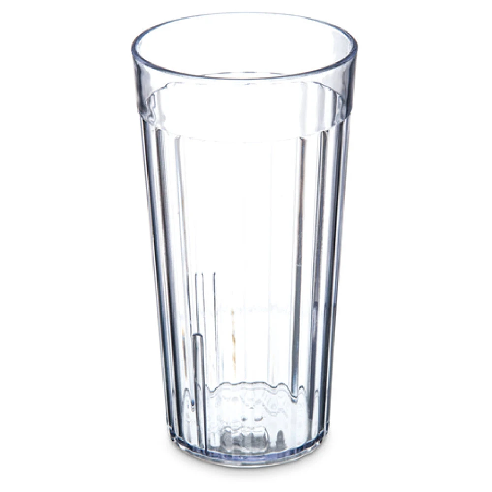 Carlisle 111607 16 Oz Fluted Tumbler SAN Clear Stackable Durable Plastic
