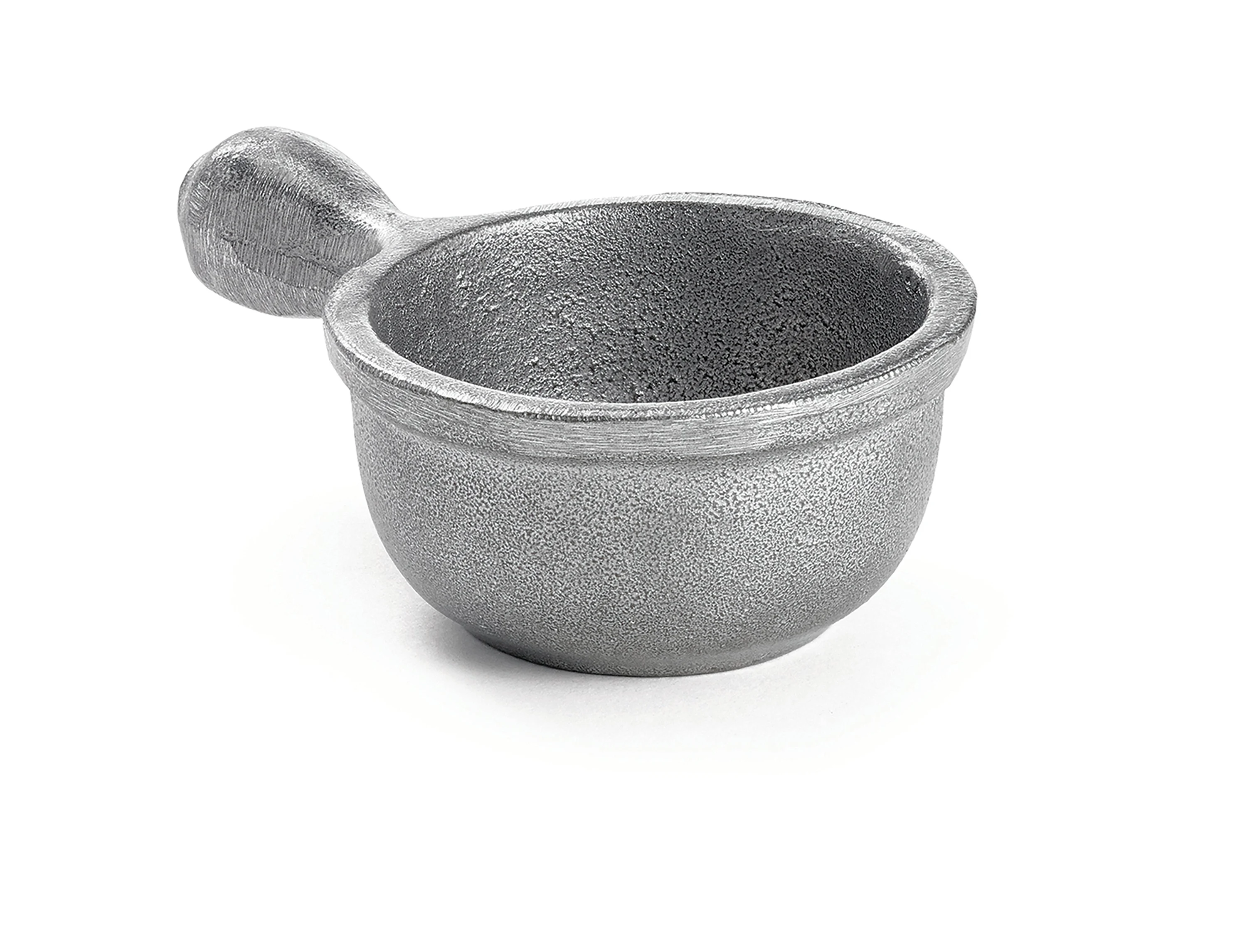 Tablecraft CW3370N 8 Oz Cold Soup Bowl Round Aluminum with Handle Natural Finish
