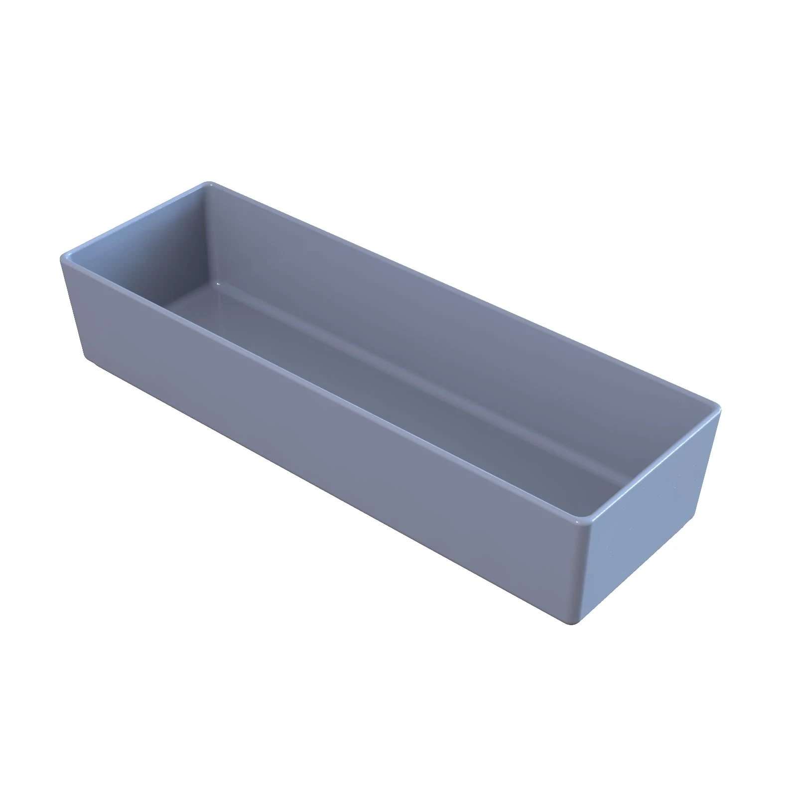 Tablecraft CW4008PB 3-1/4 Quart Rectangular Cold Holding Bowl Aluminum Pigeon Blue Finish