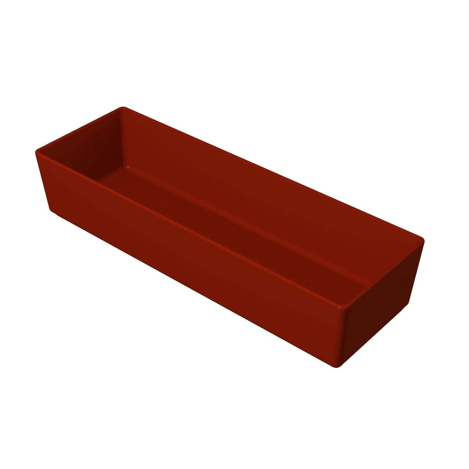 Tablecraft CW4008R 3-1/4 Qt Rectangular Cold Holding Aluminum Bowl Red Finish