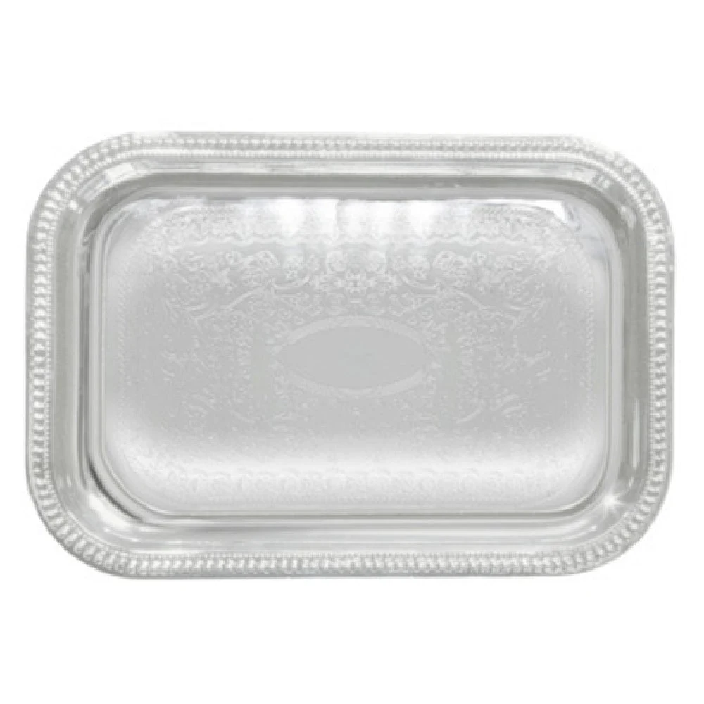 Winco CMT-1812 18 Inch Chrome Plated Serving Tray with Gadroon Edge