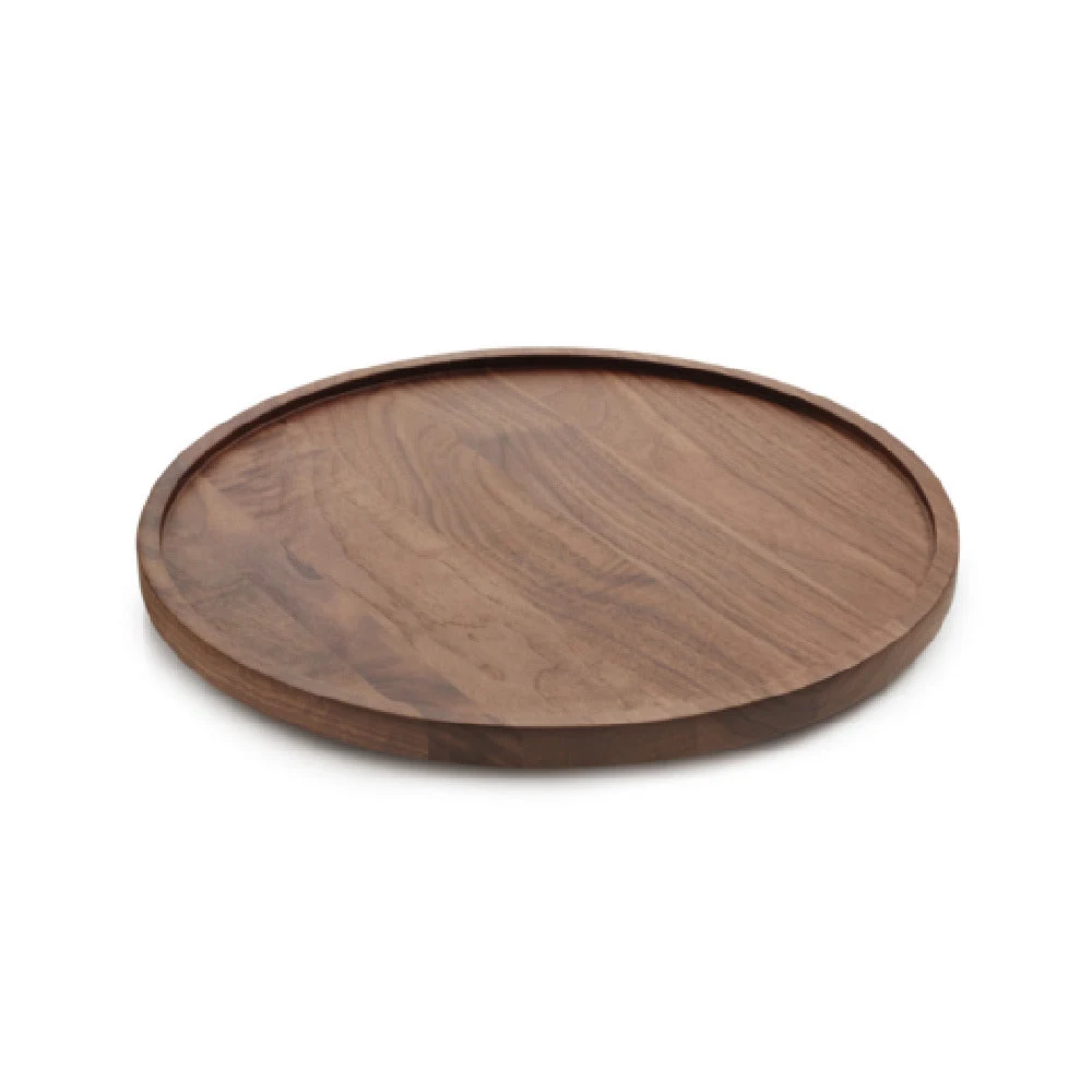 Revol 660496 13 Inch Diameter Round Tray With Edge Walnut Display Tray