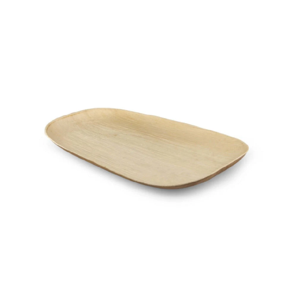 JB Prince RB515 L 17 Inch Palm Catering Tray with 70% Bagasse Material