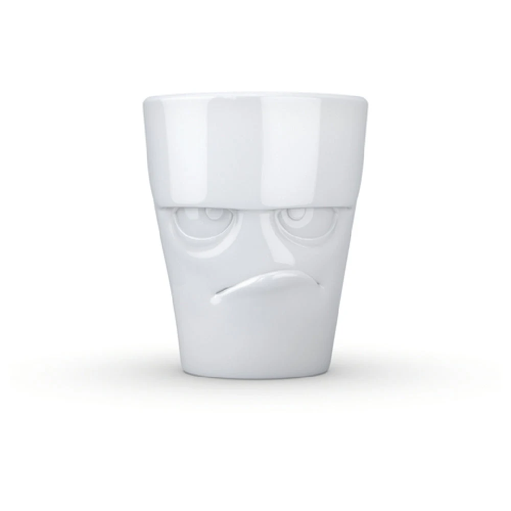 BauscherHepp 144010 11.83 Oz Embossed Grumpy Face Mug Porcelain White