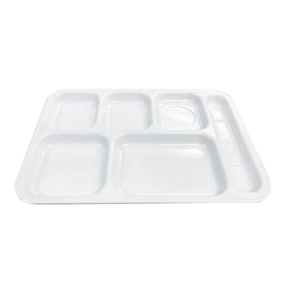 Thunder Group ML802W 14-1/2 Inch White Melamine Compartment Tray with 6 Sections