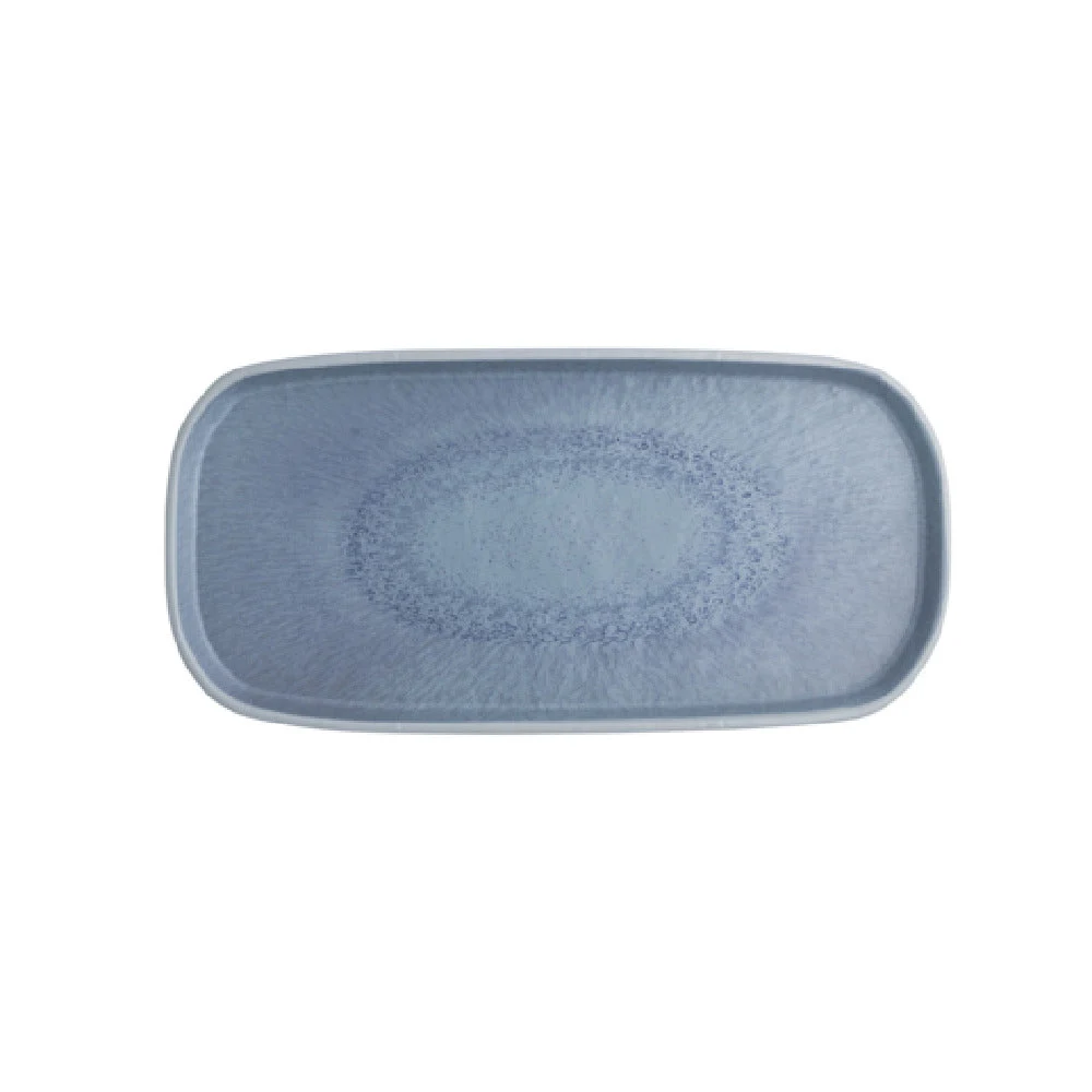 Steelite 7186TM521 14.5 Inch Rectangular Tray Blue Lagoon Melamine Serving Display