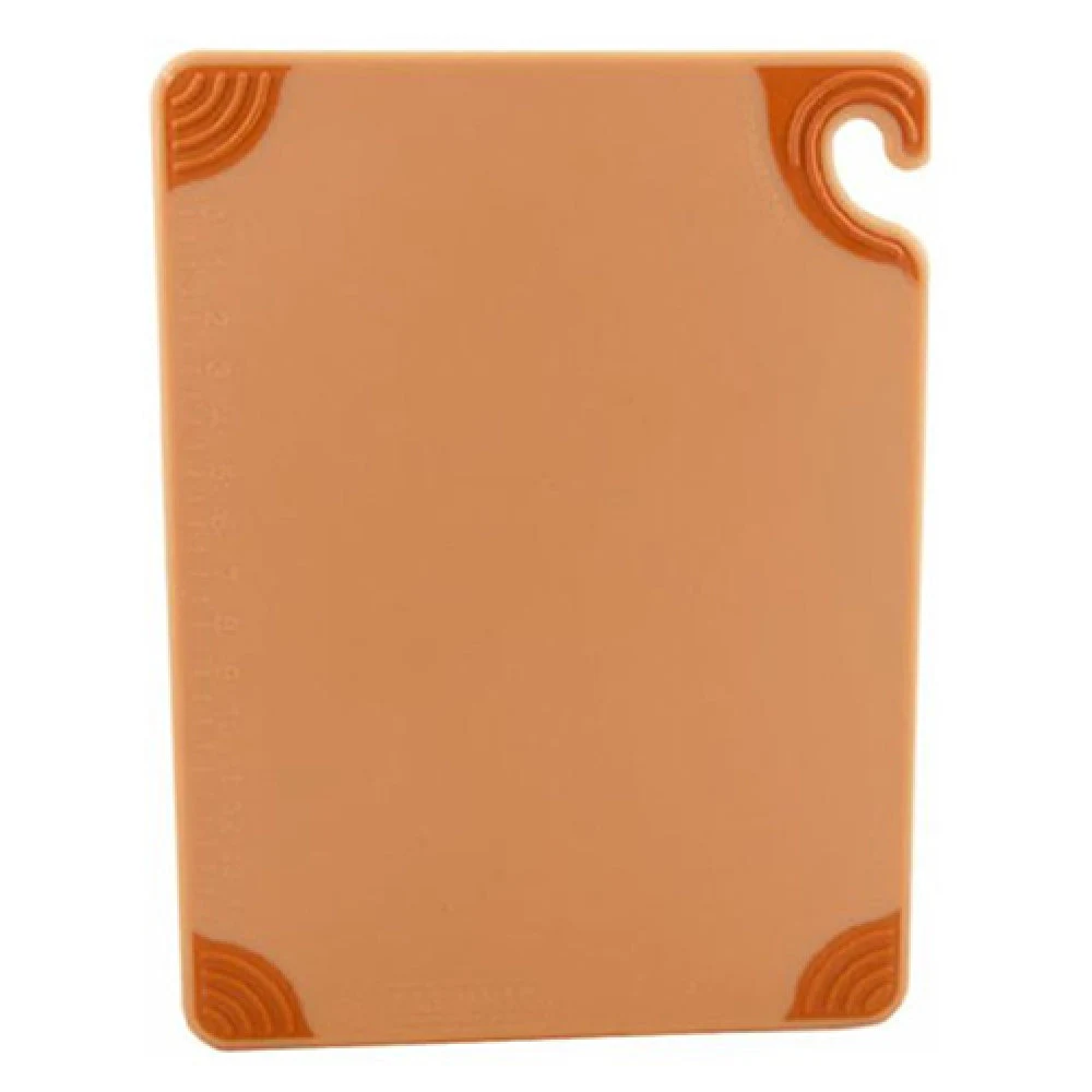 San Jamar SJCBG152012BG 15 Inch Plastic Cutting Board with Safety Hook Brown