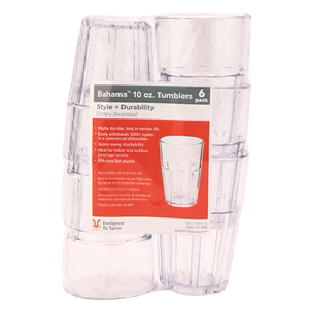GET Enterprises SP-9910-1-CL 10 Oz Bahama Double Rock Tumbler Clear BPA Free
