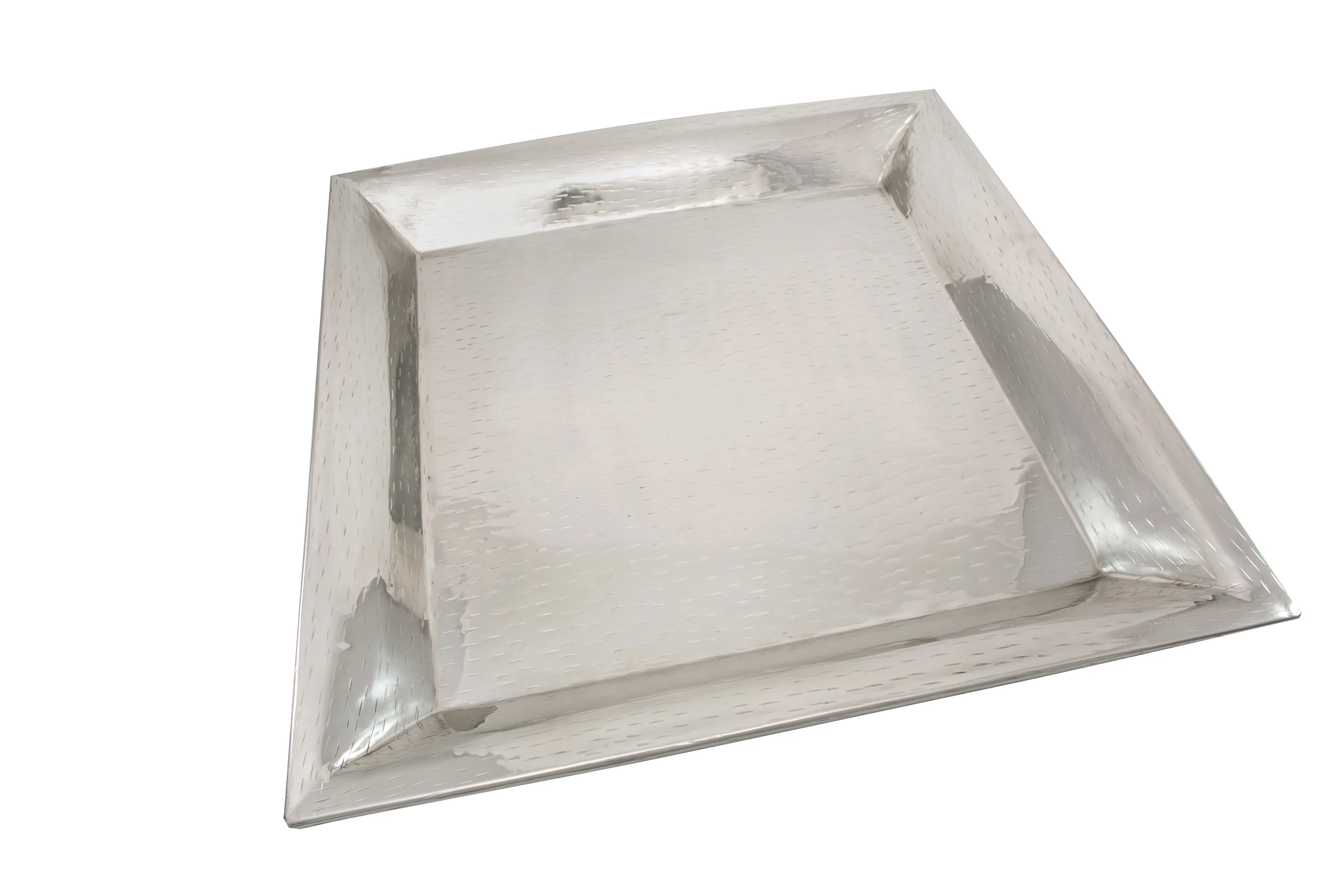 Tablecraft R2020 20 Inch Square Tray Dishwasher Safe Rice Pattern Stainless Steel