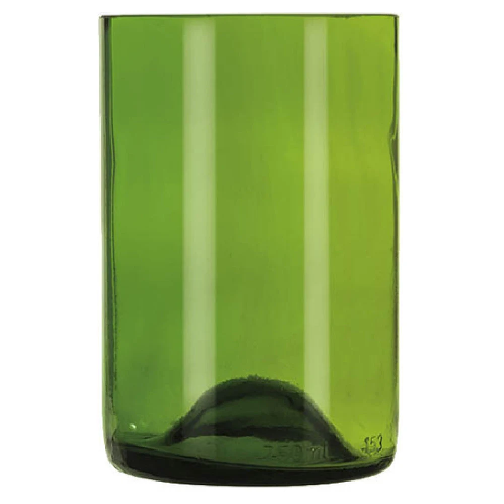 Libbey 97287 12 Oz Double Old Fashioned Glass Repurposed Wine Bottle Green