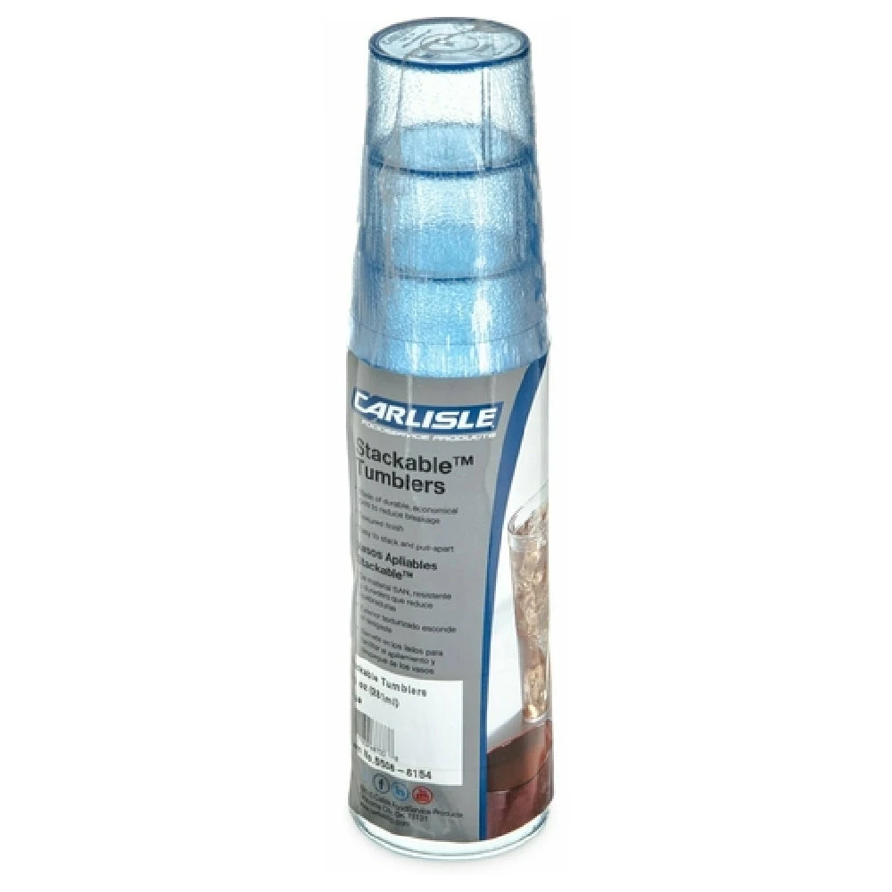 Carlisle 5216-8154 16 Oz Tumbler Textured SAN Blue Stackable BPA Free