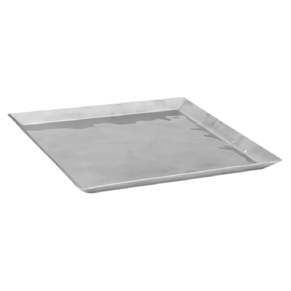 Winco HPS-10 10-1/4 Inch Square Serving Display Tray Hammered Stainless Steel Mirror Finish