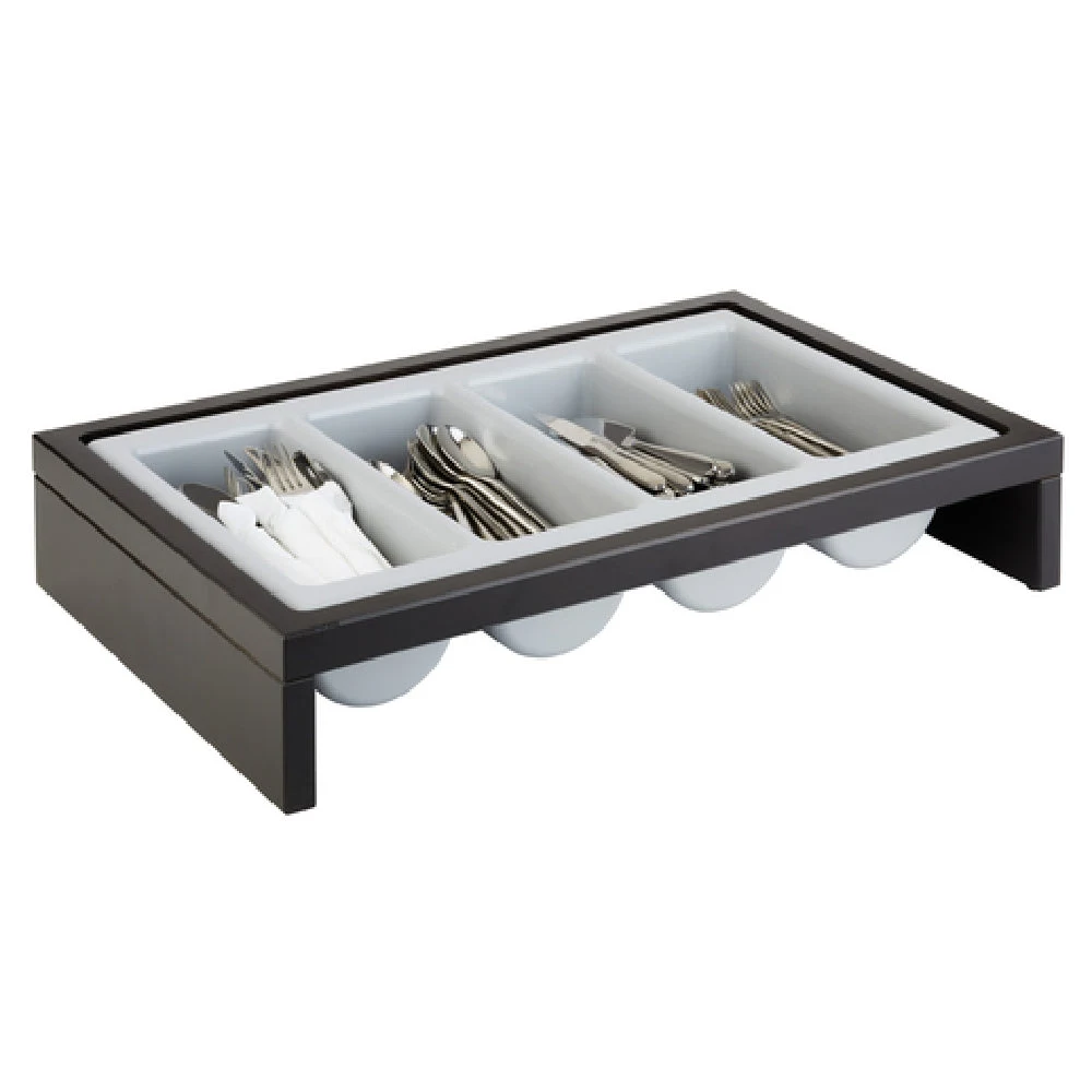 Libbey APS 14995 22-3/4 Inch Cutlery Tray Polypropylene Insert Wooden Base