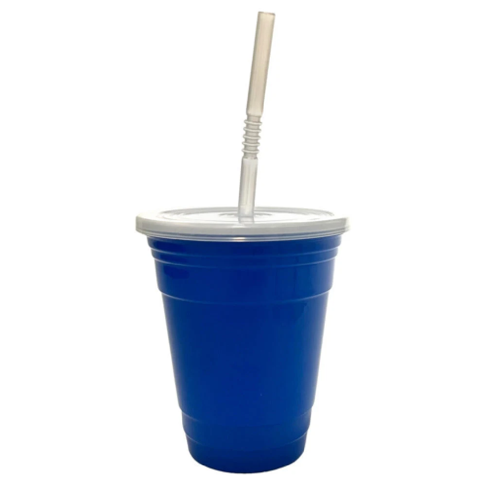 GET Enterprises SC-16-SET-CB 16 Oz Tumbler with Lid and Straw Polypropylene