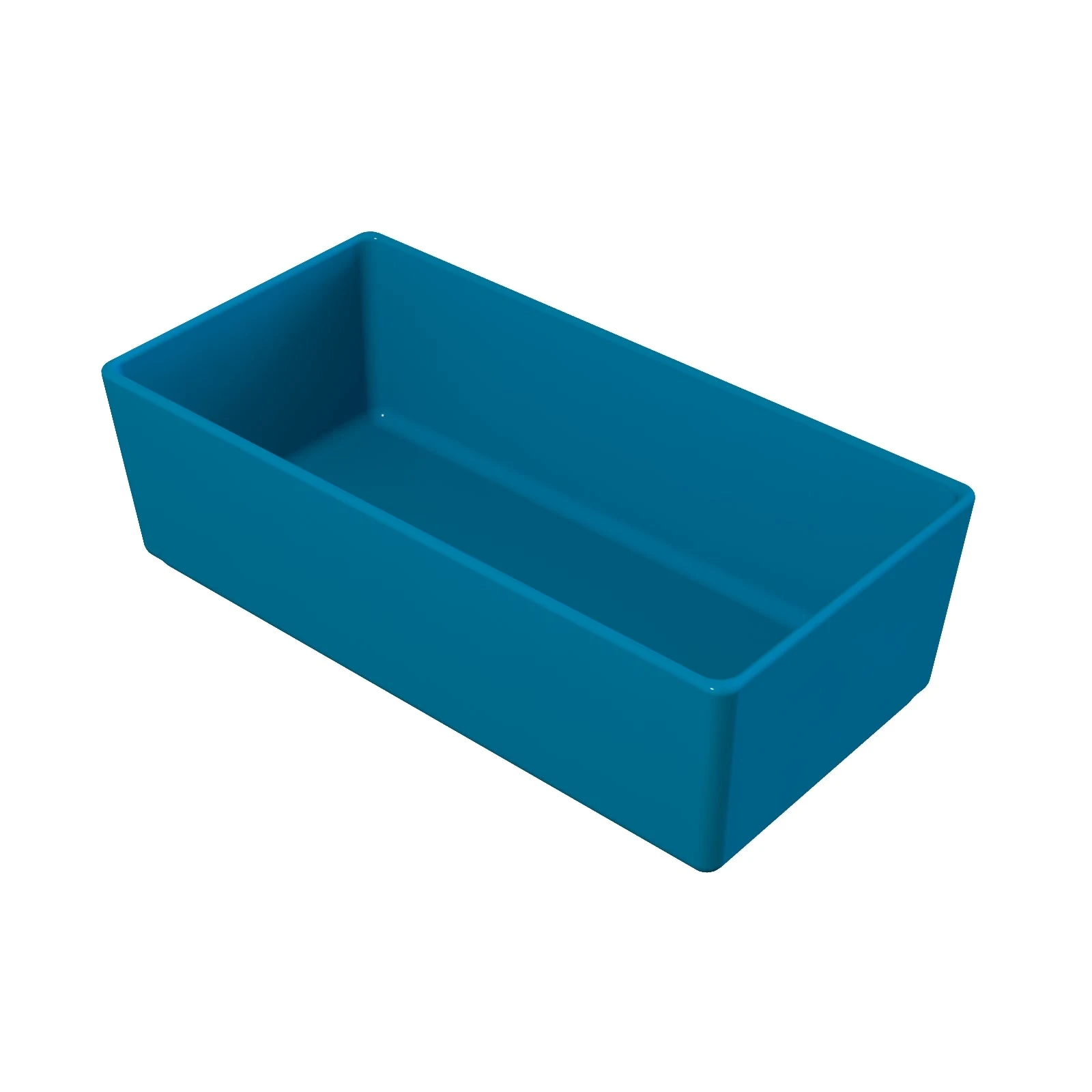 Tablecraft CW4026SBL 2 Quart Rectangular Bowl Cold Holding Cast Aluminum Sky Blue