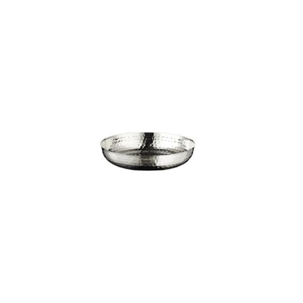 Tableware Solutions USA P2100 30 Cm Diameter Round Serving Tray Stainless Steel Hammered Mirror Finish