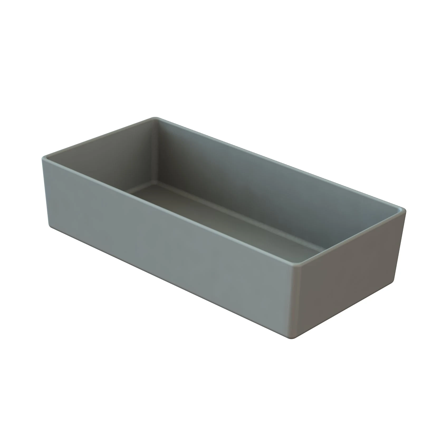 Tablecraft CW4010GY 1.75 Qt Rectangular Cold Holding Bowl Aluminum Grey Finish