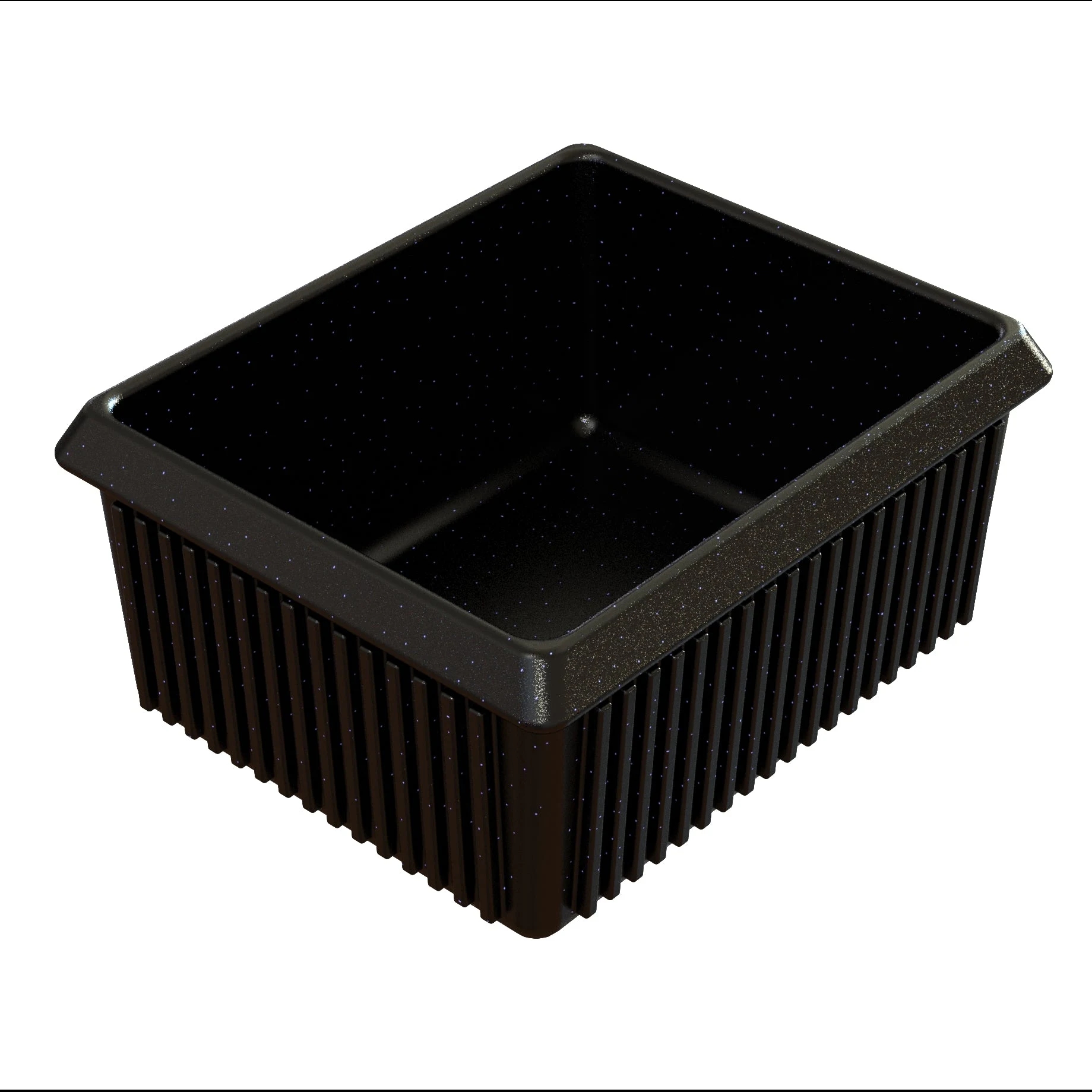 Tablecraft CW1500MBS 1 Qt Cold Holding Server Bowl Rectangle Aluminum Midnight Finish