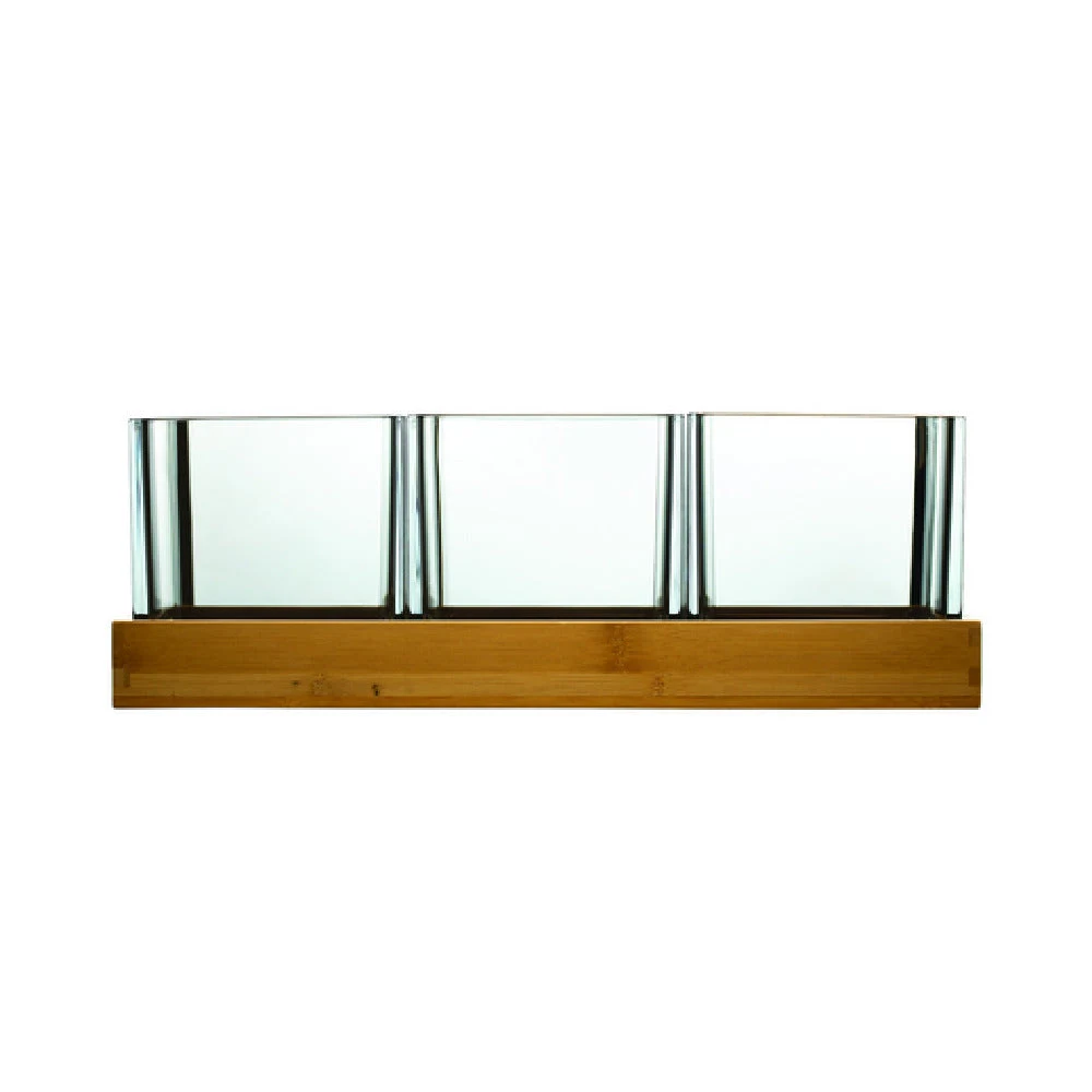 Hospitality Brands HUD1236-001 Bold Decorware Botanical Cube Set W/ Long Bamboo Tray