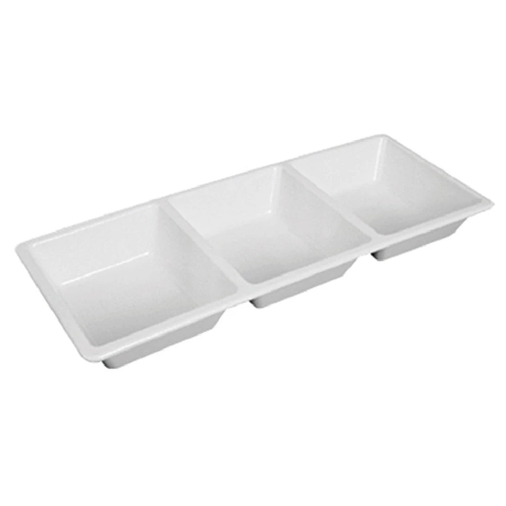 BauscherHepp T3150 14 Inch Melamine Tray 3 Compartment White