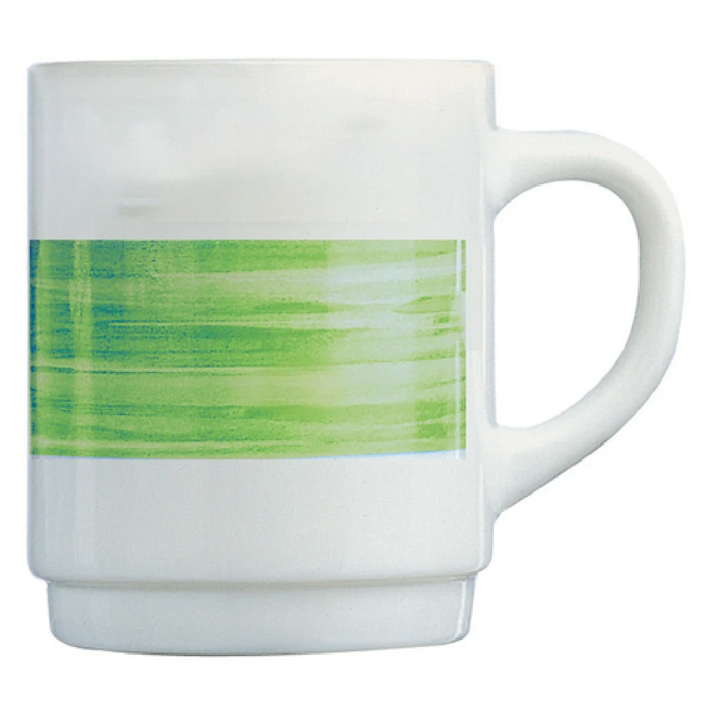 Arc Cardinal P5844 8 Oz. Coffee Mug Glass Microwave Safe Stackable Burnished Green