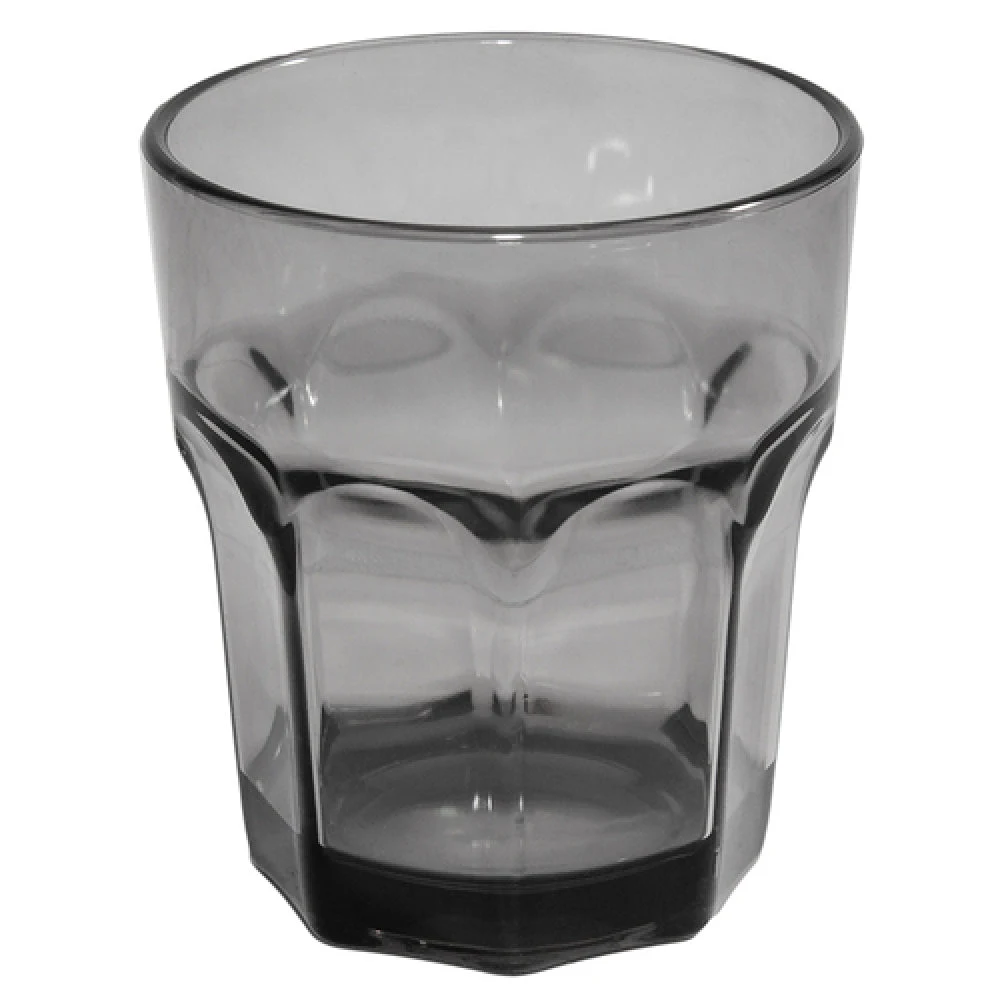 Carlisle 581218 12 Oz Faceted Smooth Black SAN Plastic Tumbler