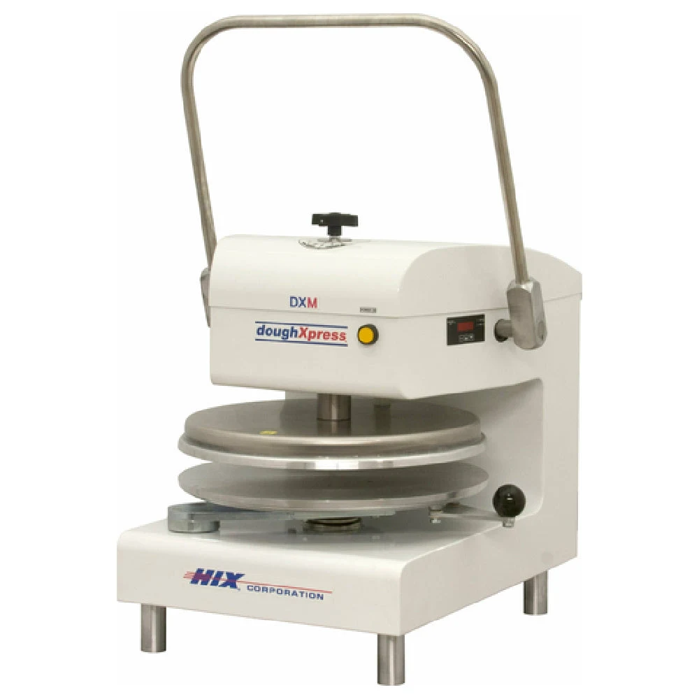 DoughXpress DXM-W 18 Inch Pizza Dough Press Manual Upper Heated Platen Aluminum White