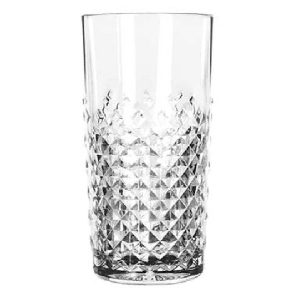 Libbey 926774 14 Oz Beverage Glass Retro-inspired Cut Glass Look