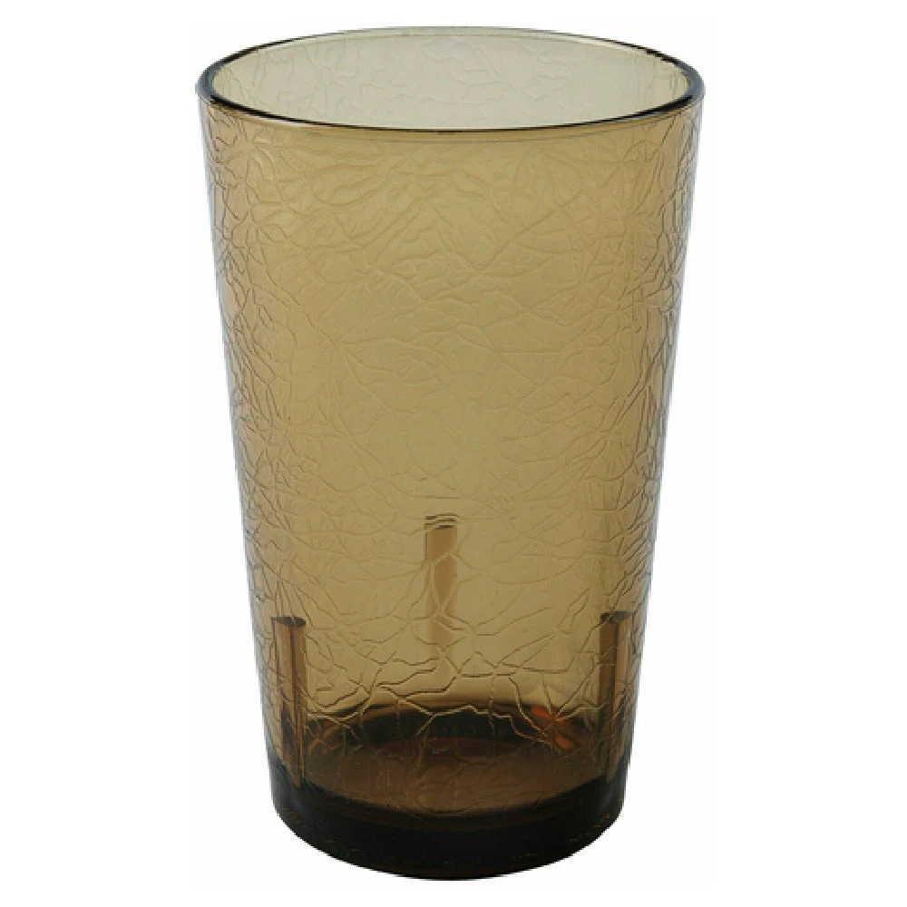 Cambro D8609 8 Oz. Crackled Design Plastic Tumbler Amber San