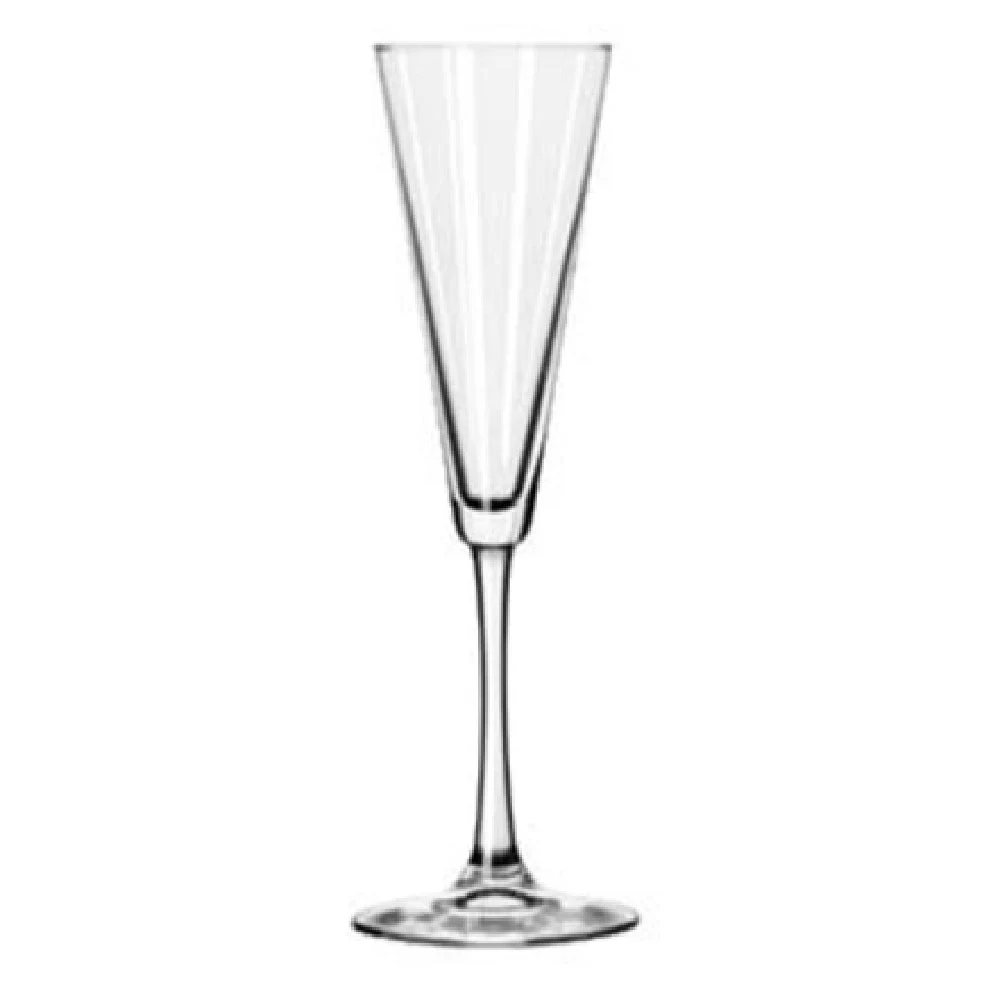 Libbey 7552 6-1/2 Oz. Trumpet Flute Glass Durable Glass with Finedge and Safedge Rim Guarantee