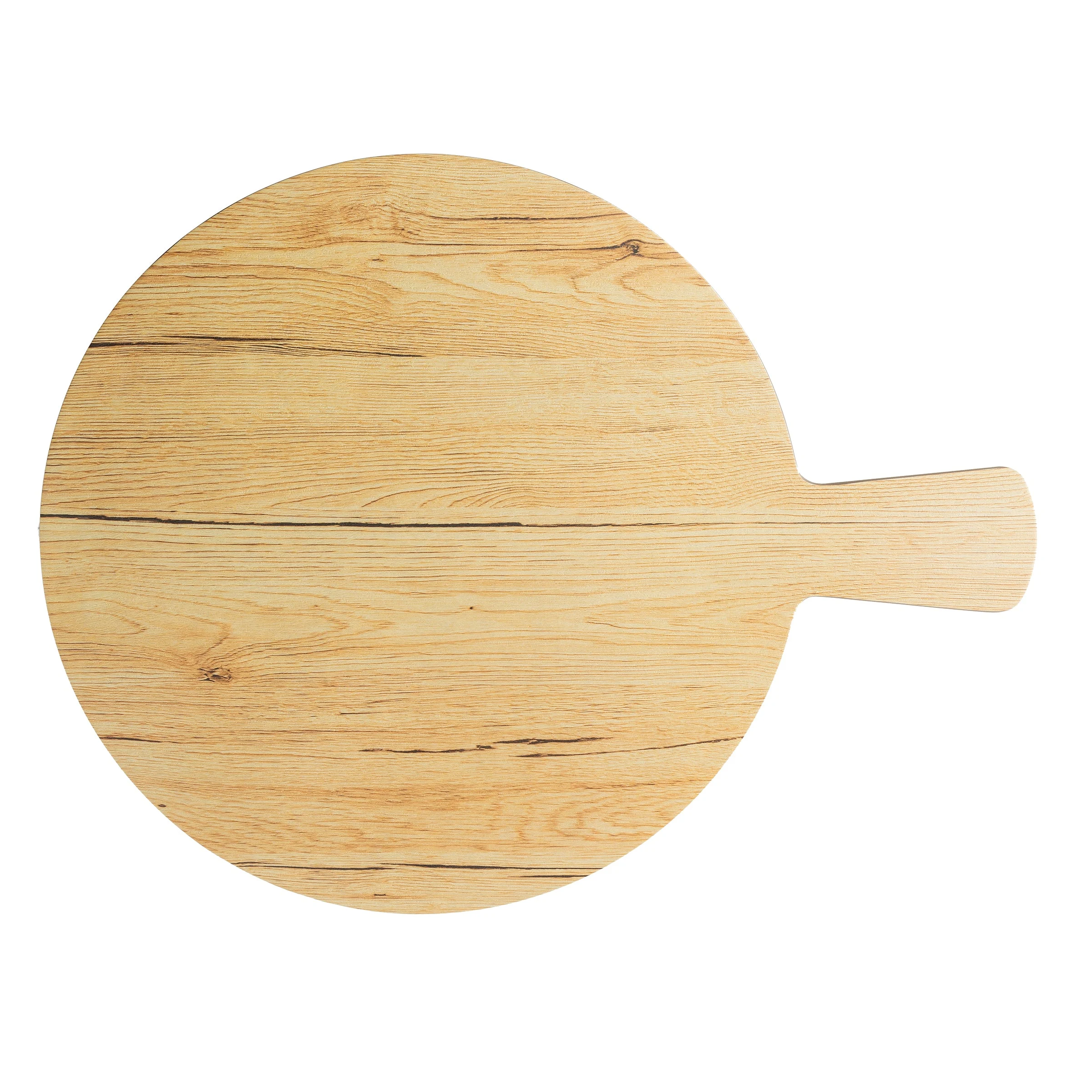 Tablecraft 12460 15.75 Inch Round Serving Paddle Tan Melamine with Handle