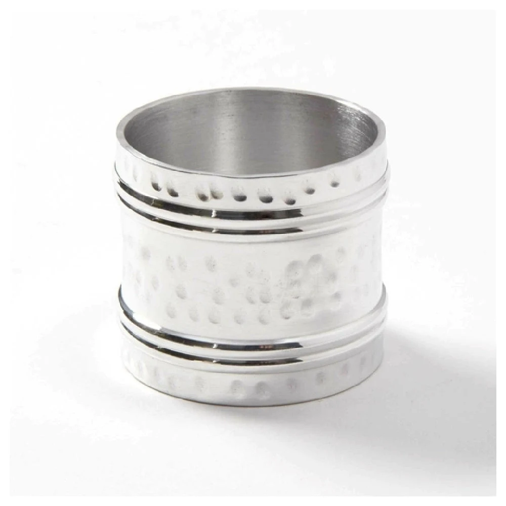 American Metalcraft NRA12 1-1/2 Inch Diameter Hammered Aluminum Napkin Ring Set of 12