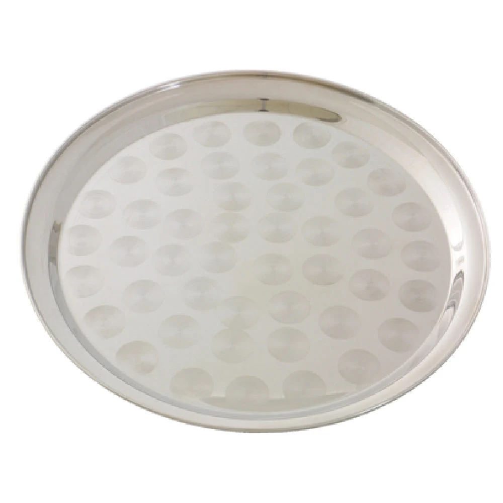 Thunder Group SLCT316 16 Inch Round Serving Tray Stainless Steel with Descriptors