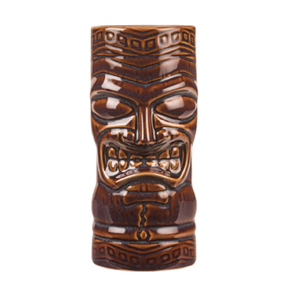 Libbey TTB-20 20 Oz Brown Tiki Ceramic Tumbler Commercial Cup