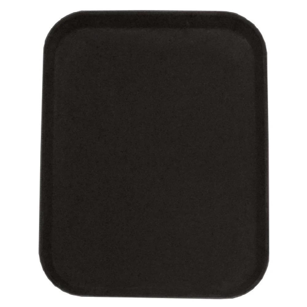 Omcan 80115 18 Inch Rectangular Serving Tray Non-slip Plastic Black