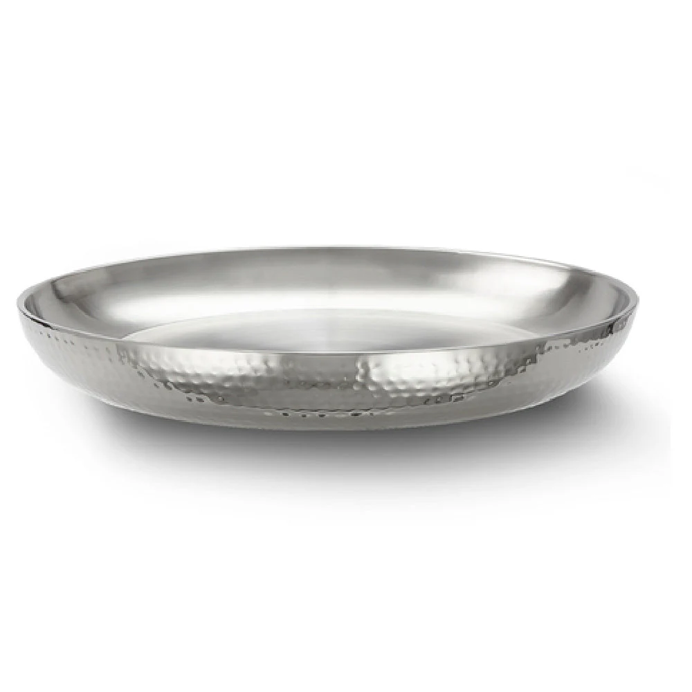 American Metalcraft DWHSEA16 135 Oz Round Seafood Tray with Hammered Finish Stainless Steel