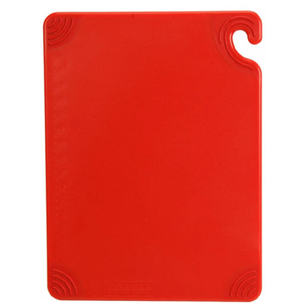San Jamar SJCBG152012RD 20 Inch Cutting Board Red Polymer with Saf T Grip