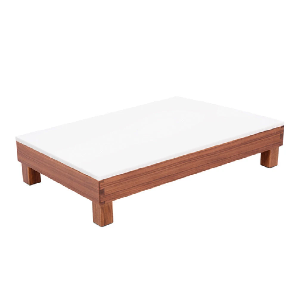 Service Ideas 15A01311 12.8 Inch Walnut Wood Display Tray with White Finish