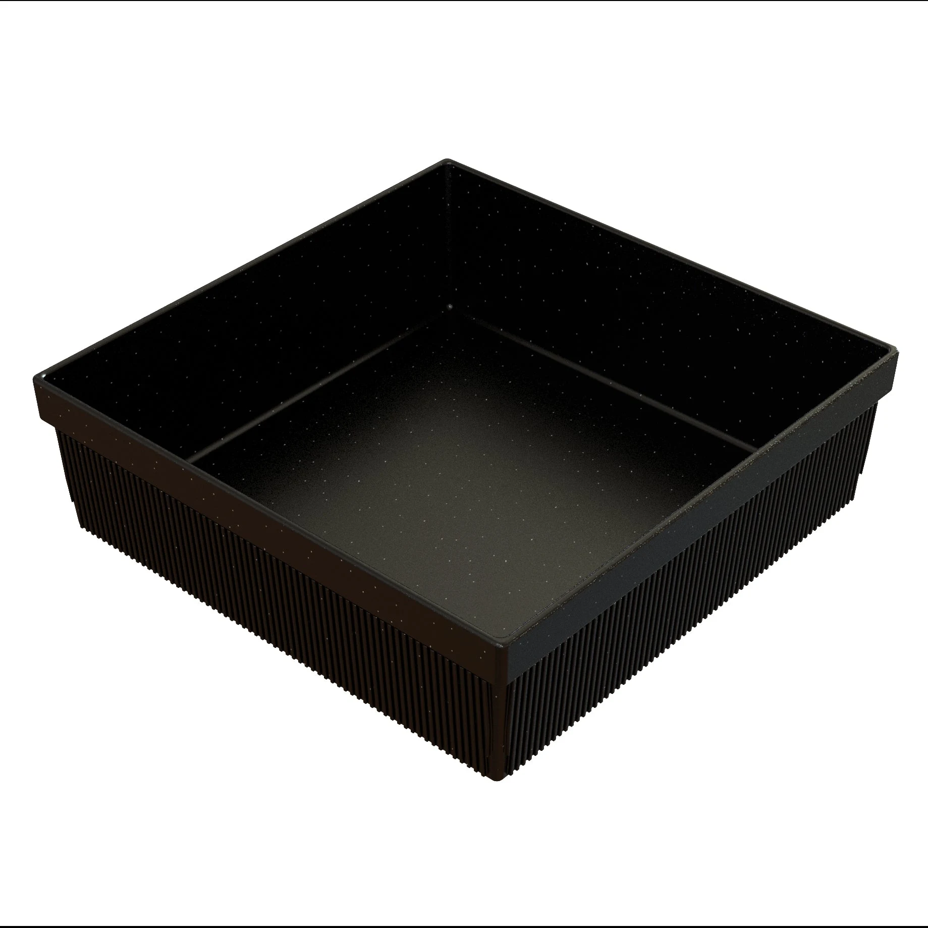 Tablecraft CW1494MS 24 Qt Square Cold Holding Bowl Aluminum Midnight Speckle