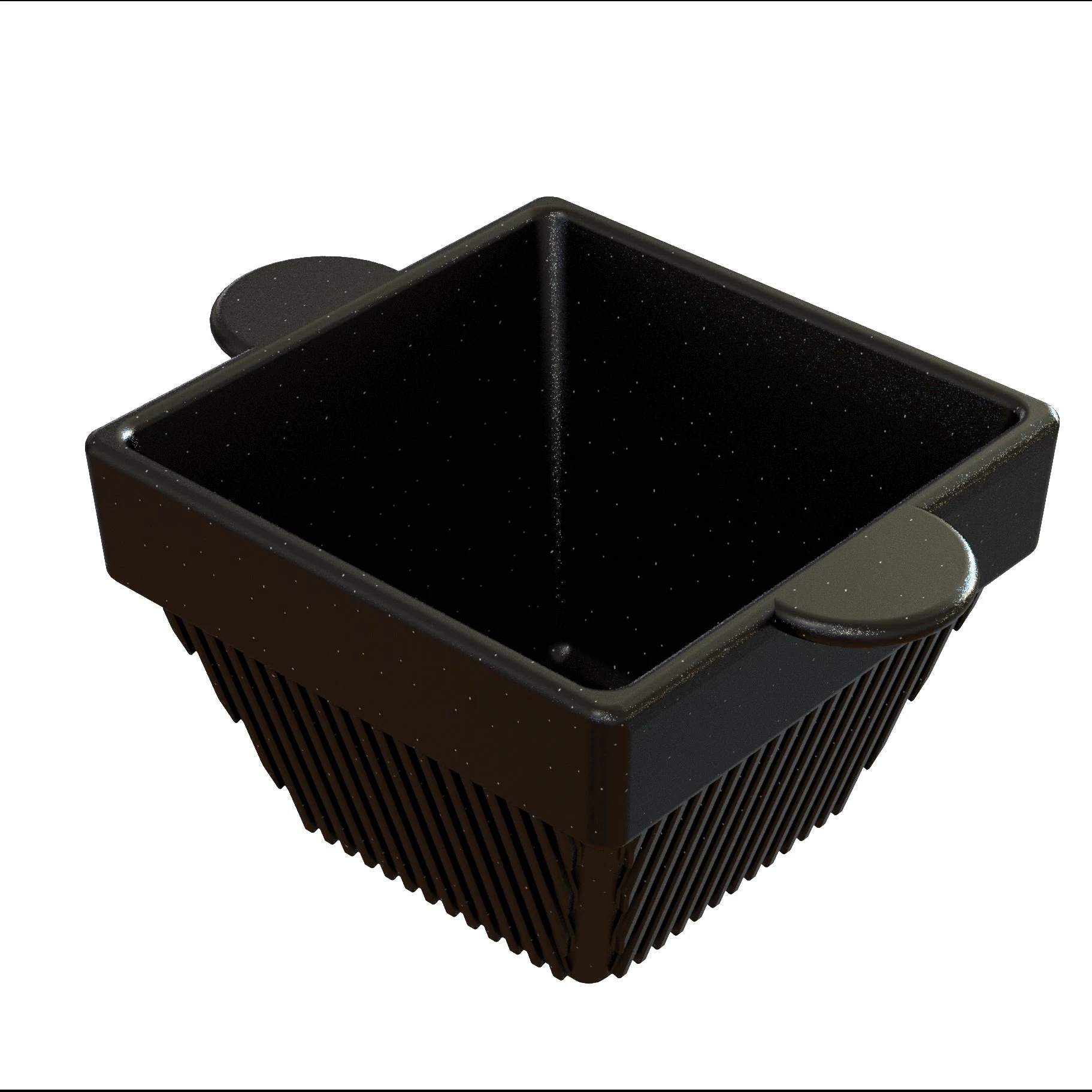Tablecraft CW1460MS 1-1/2 Quart Square Condiment Bowl Cold Holding Aluminum Midnight Speckle Finish