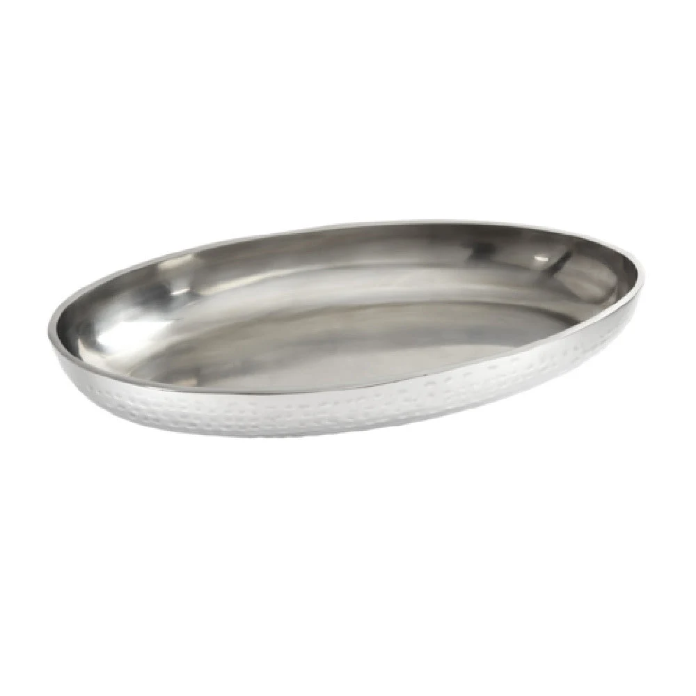 American Metalcraft DWHVSEA18 18 Inch Double Wall Seafood Tray Stainless Steel Hammered