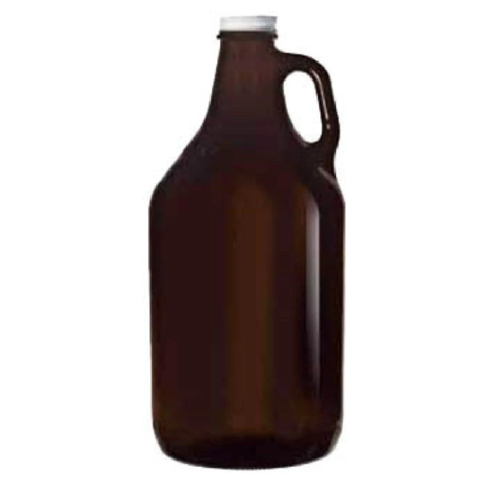 Libbey 70217 64 Oz Glass Growler with White Lid Impact Resistant Reusable