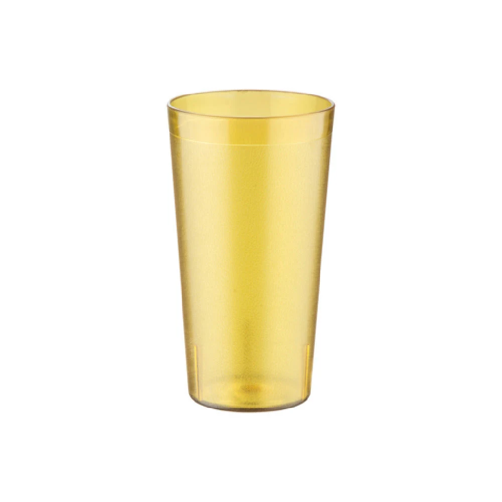 CAC China BVPT-16AM 16 Oz Amber Pebbled SAN Plastic Tumbler with Stackable Design