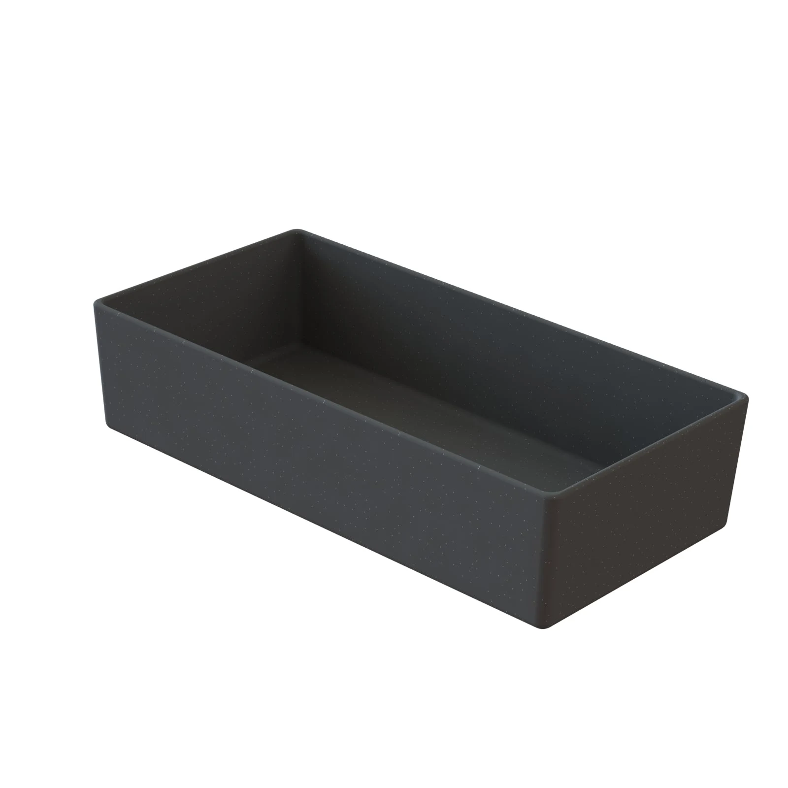 Tablecraft CW4010MS 1.75 Qt Cold Holding Bowl Rectangular Aluminum Midnight Speckle